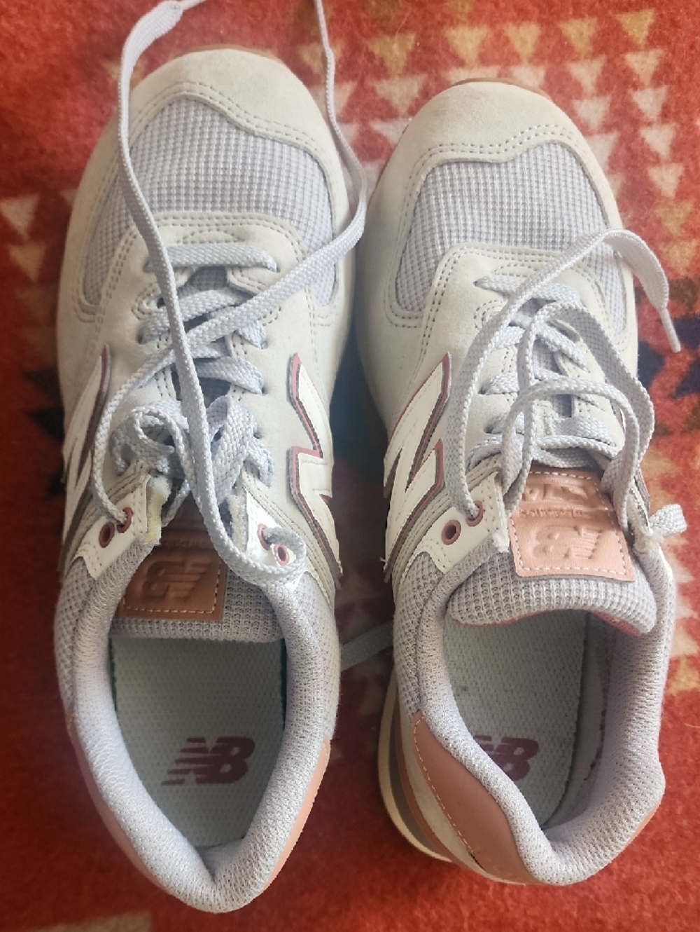 New Balance 574 Womens Gray and Brown Sneakers - Size 8 - Picture 2 of 6